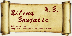 Milina Banjalić vizit kartica